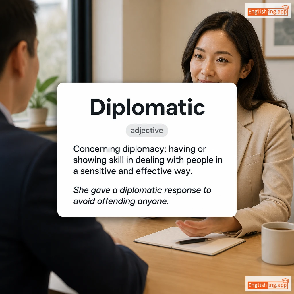 Diplomatic definition card — visual illustration of the meaning