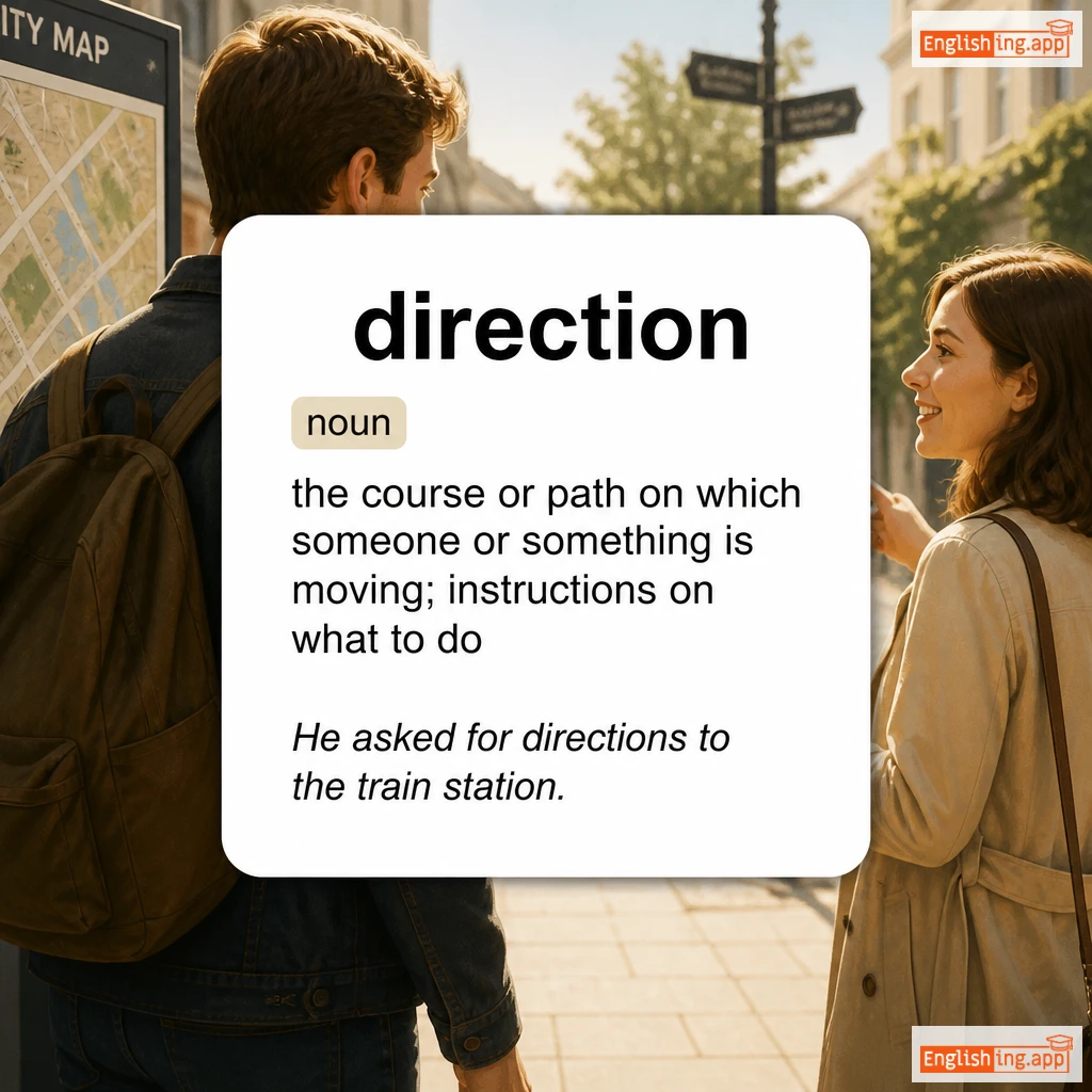 direction definition card — visual illustration of the meaning
