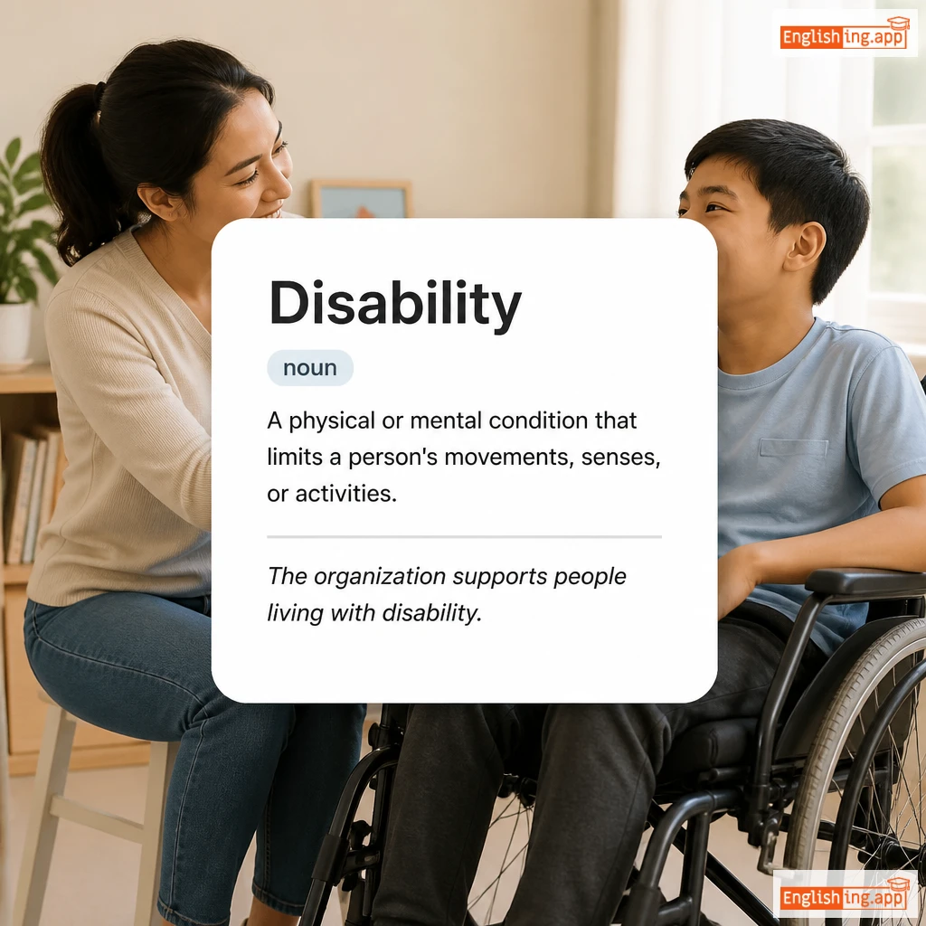 Disability definition card — visual illustration of the meaning