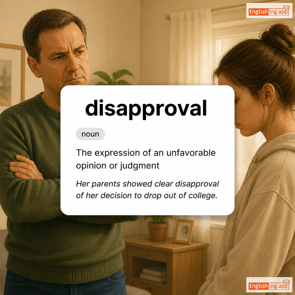 disapproval definition card — visual illustration of the meaning