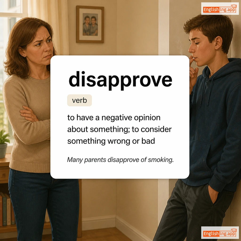 disapprove definition card — visual illustration of the meaning