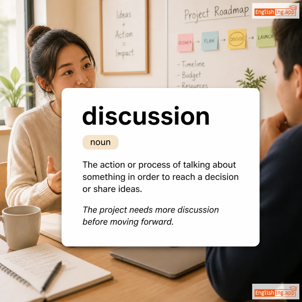 discussion definition card — visual illustration of the meaning