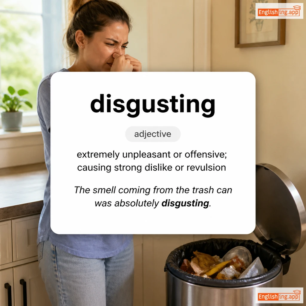 disgusting definition card — visual illustration of the meaning