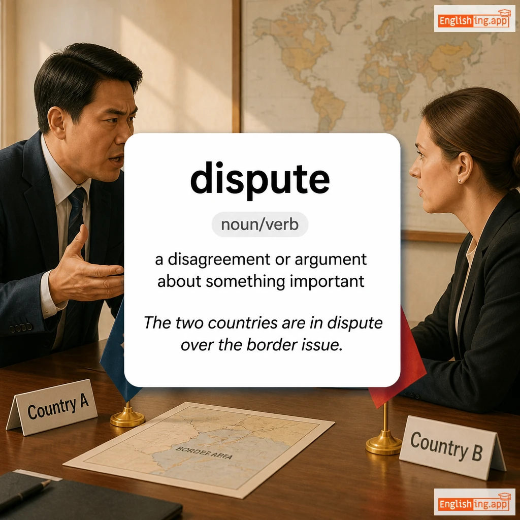 dispute definition card — visual illustration of the meaning