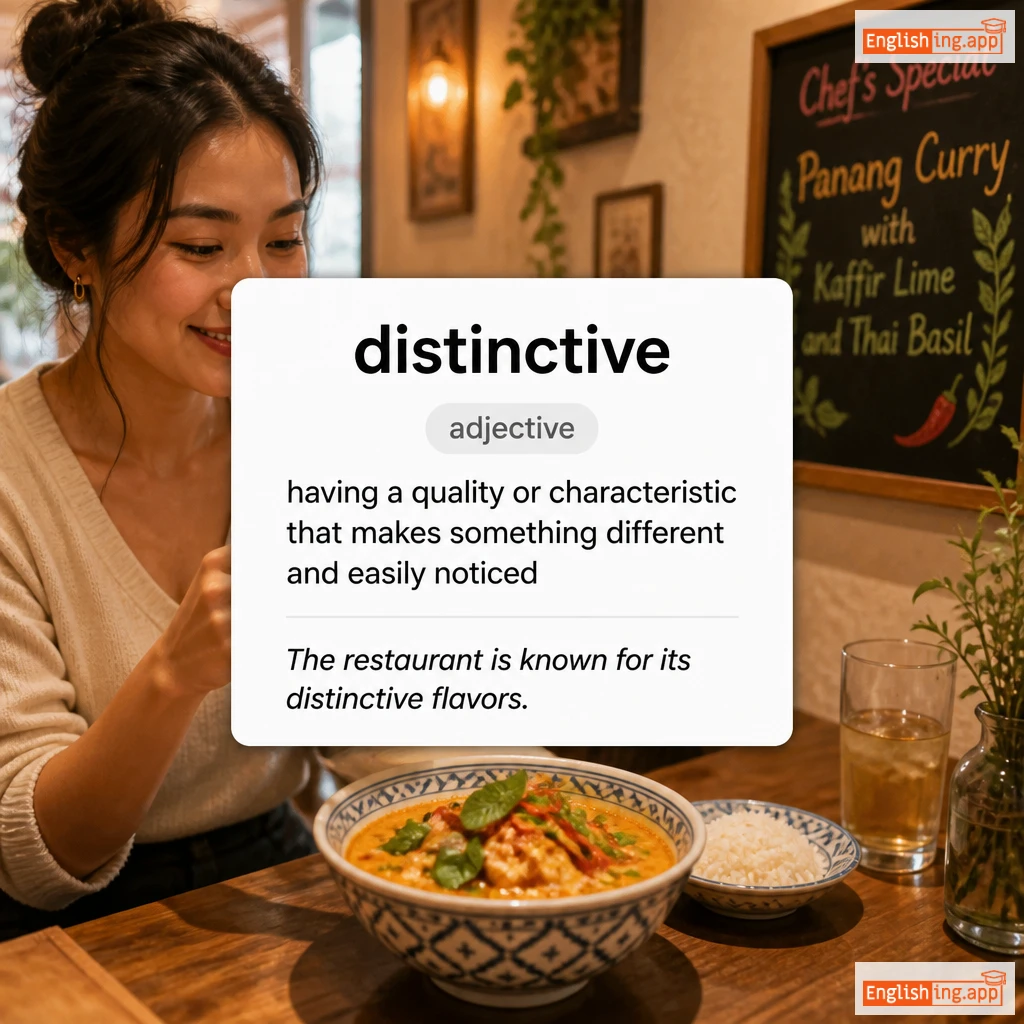 distinctive definition card — visual illustration of the meaning