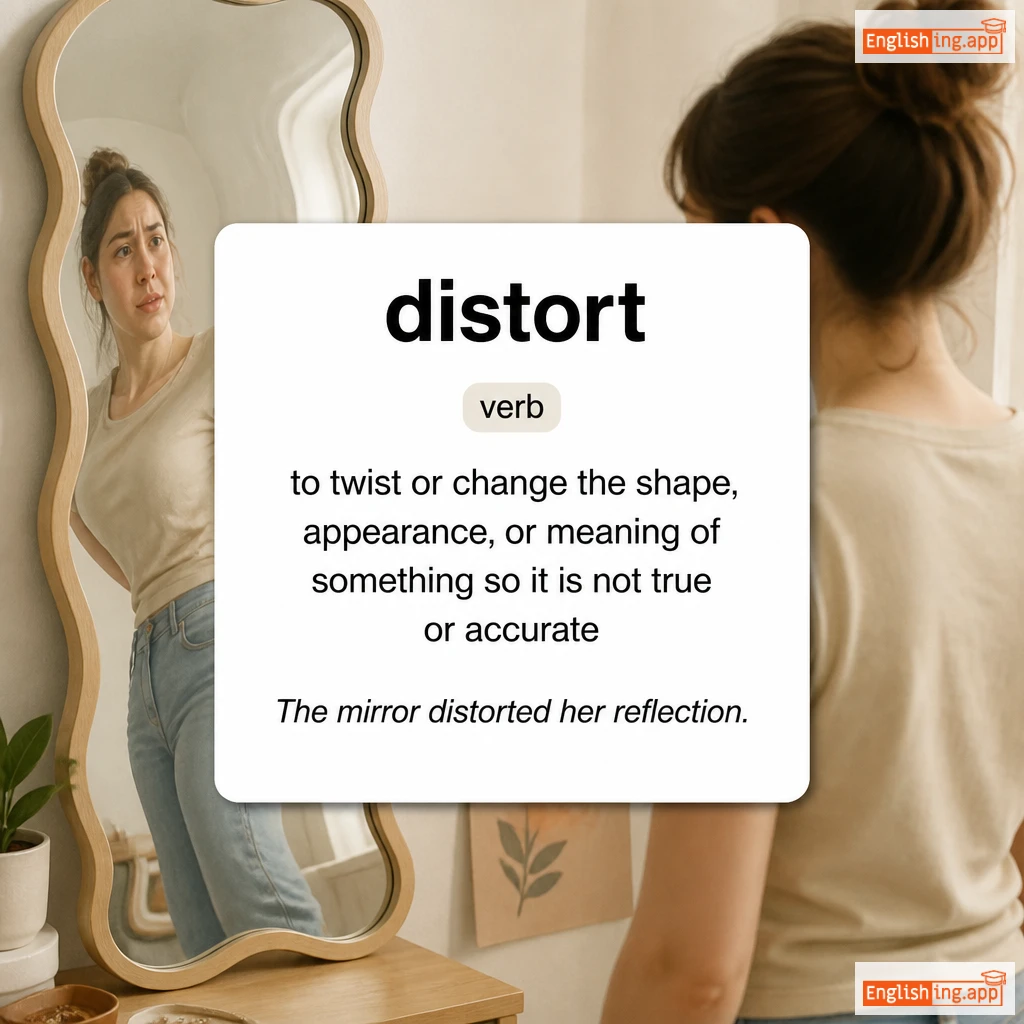 distort definition card — visual illustration of the meaning