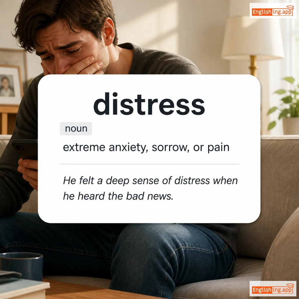distress definition card — visual illustration of the meaning