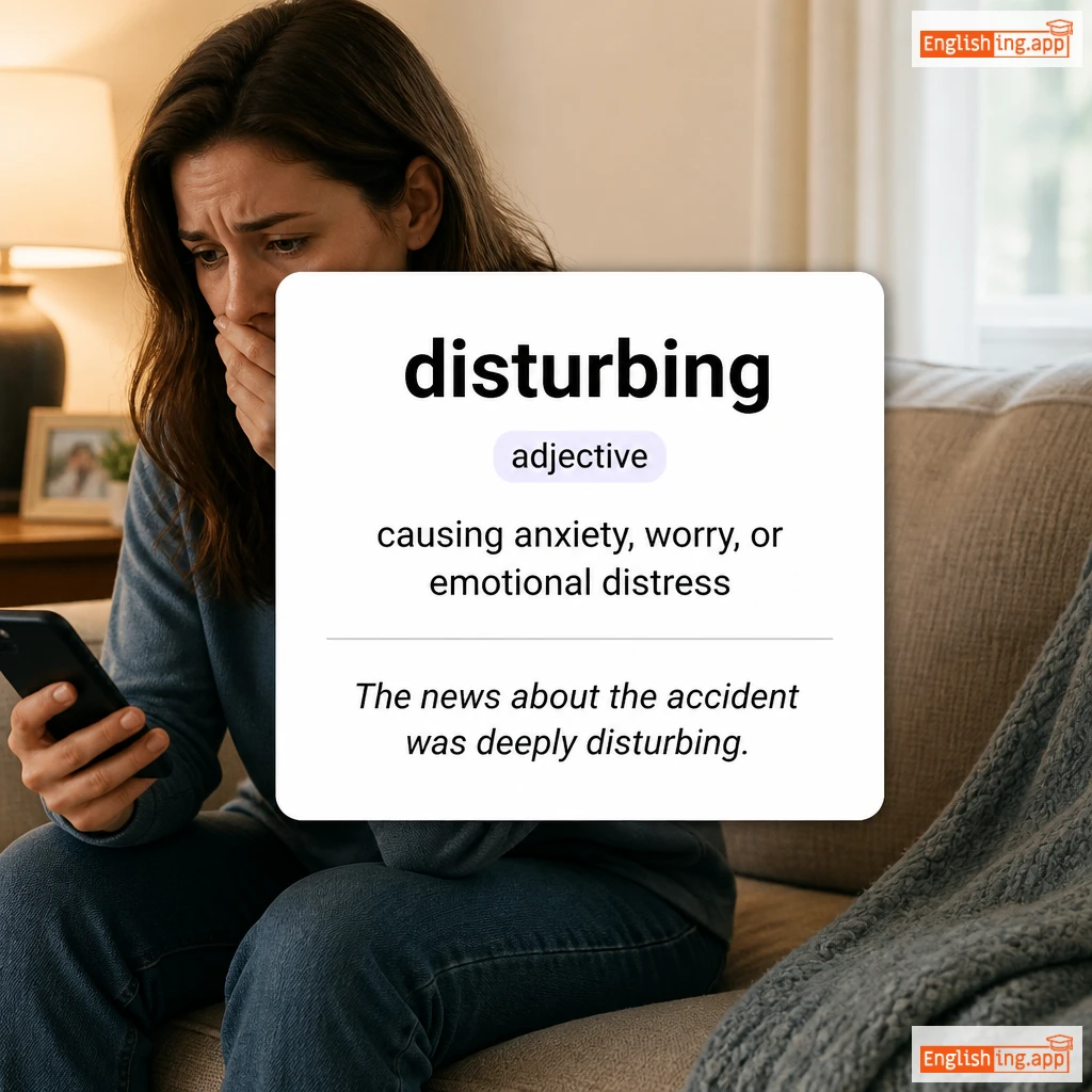disturbing definition card — visual illustration of the meaning