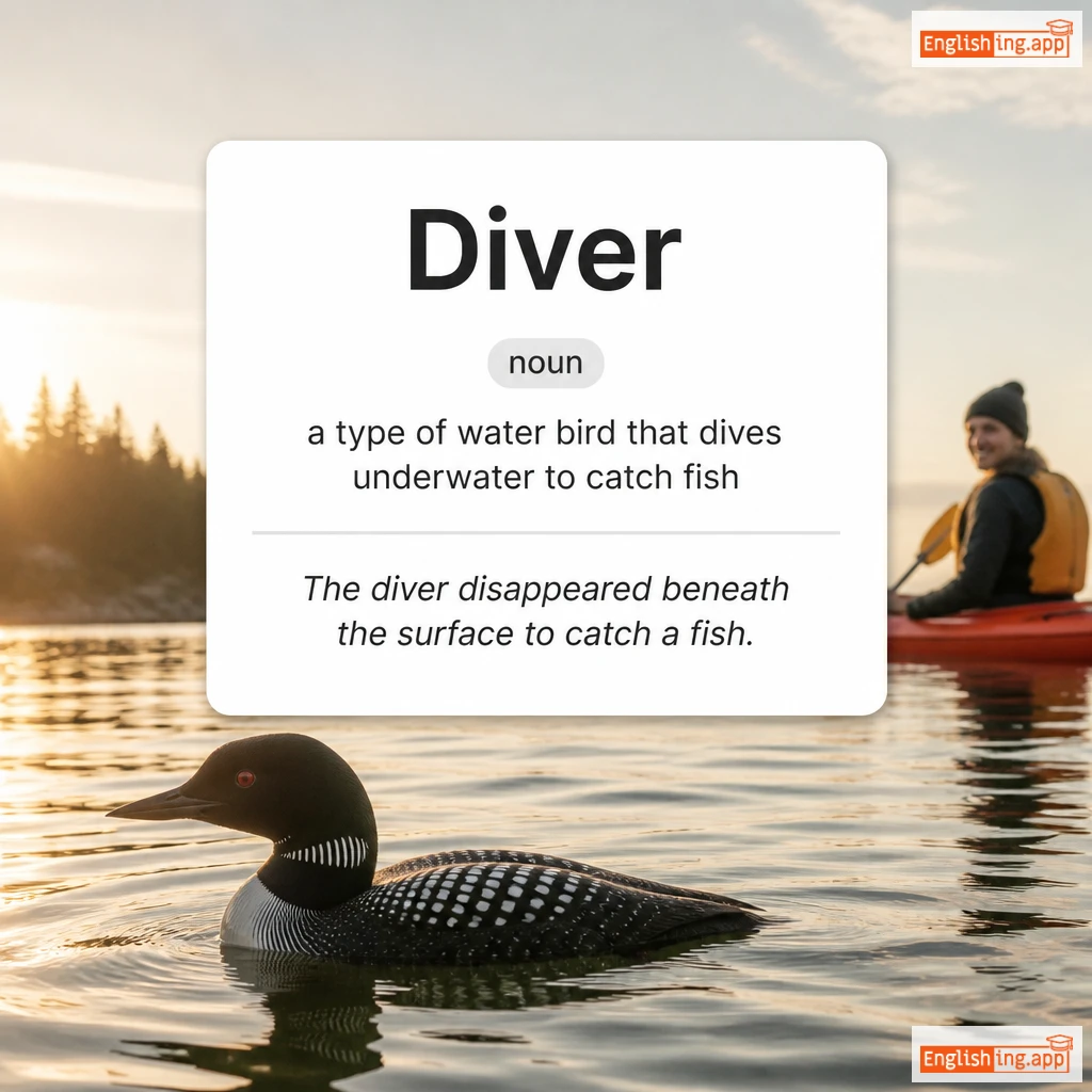 Diver definition card — visual illustration of the meaning