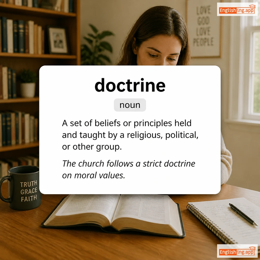 doctrine definition card — visual illustration of the meaning