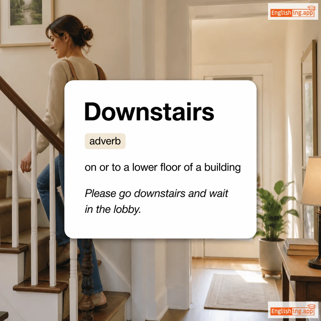 Downstairs definition card — visual illustration of the meaning