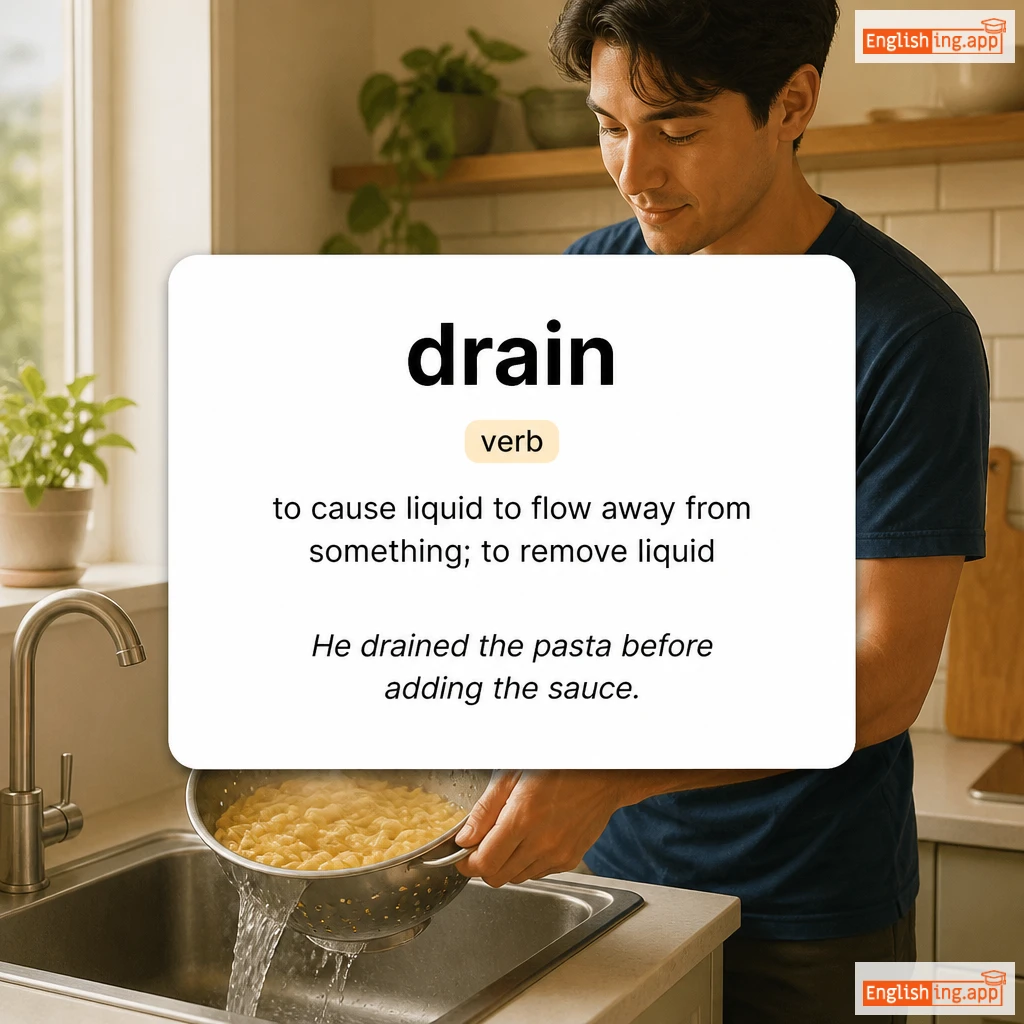drain definition card — visual illustration of the meaning