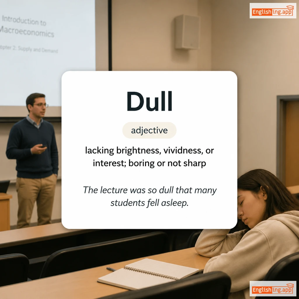 Dull definition card — visual illustration of the meaning