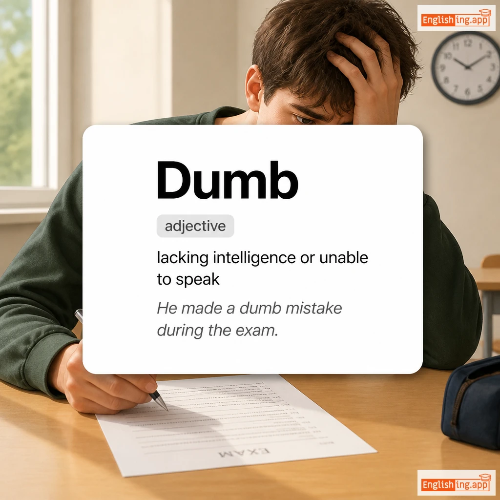 Dumb definition card — visual illustration of the meaning