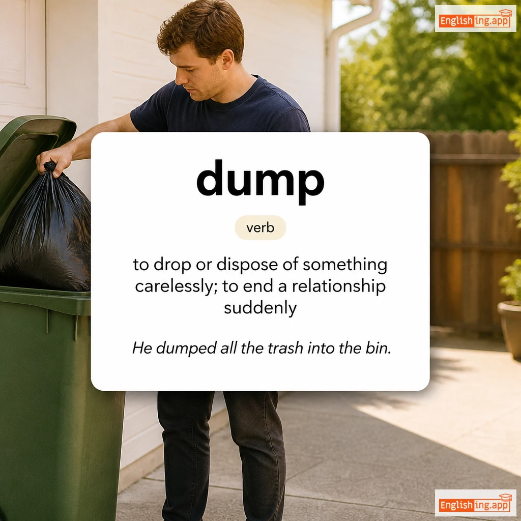 dump definition card — visual illustration of the meaning