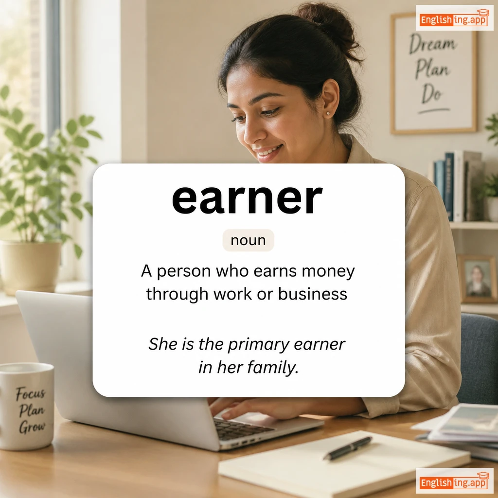 earner definition card — visual illustration of the meaning