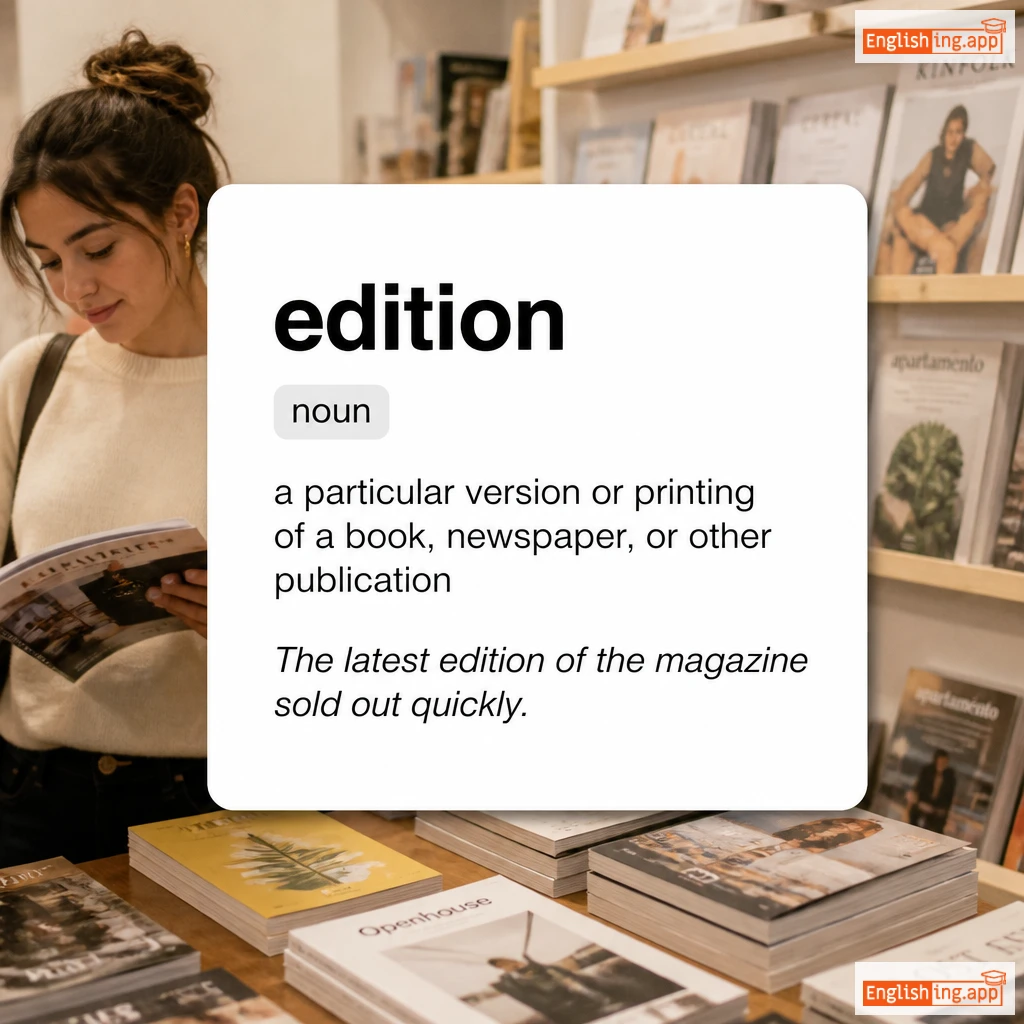 edition definition card — visual illustration of the meaning