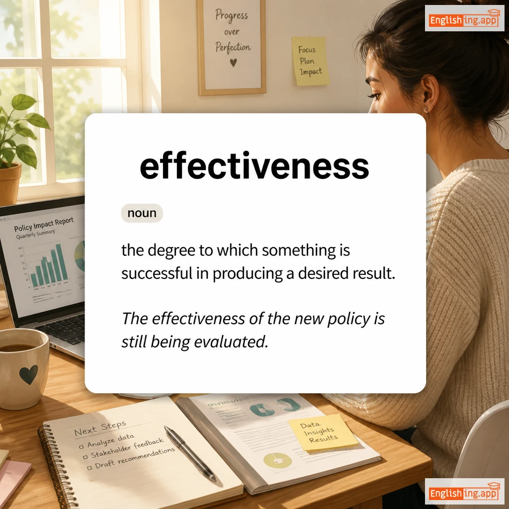 effectiveness definition card — visual illustration of the meaning