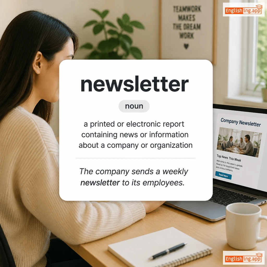 newsletter definition card — visual illustration of the meaning