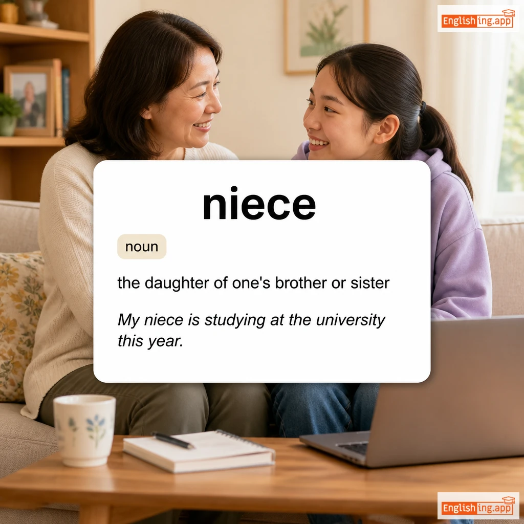 niece definition card — visual illustration of the meaning