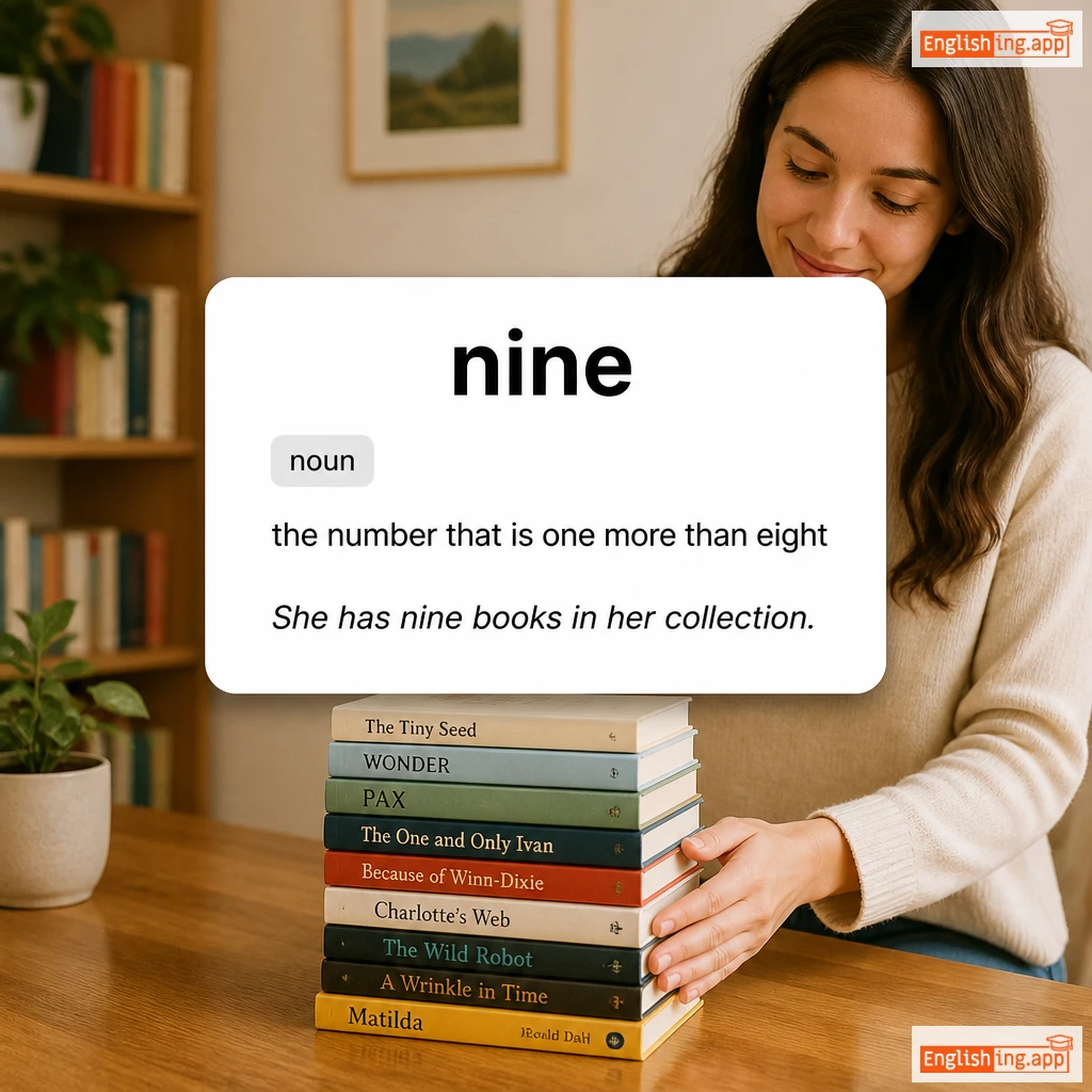 nine definition card — visual illustration of the meaning