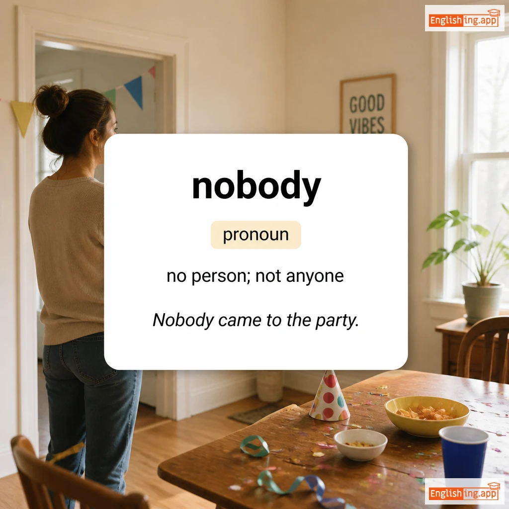 nobody definition card — visual illustration of the meaning