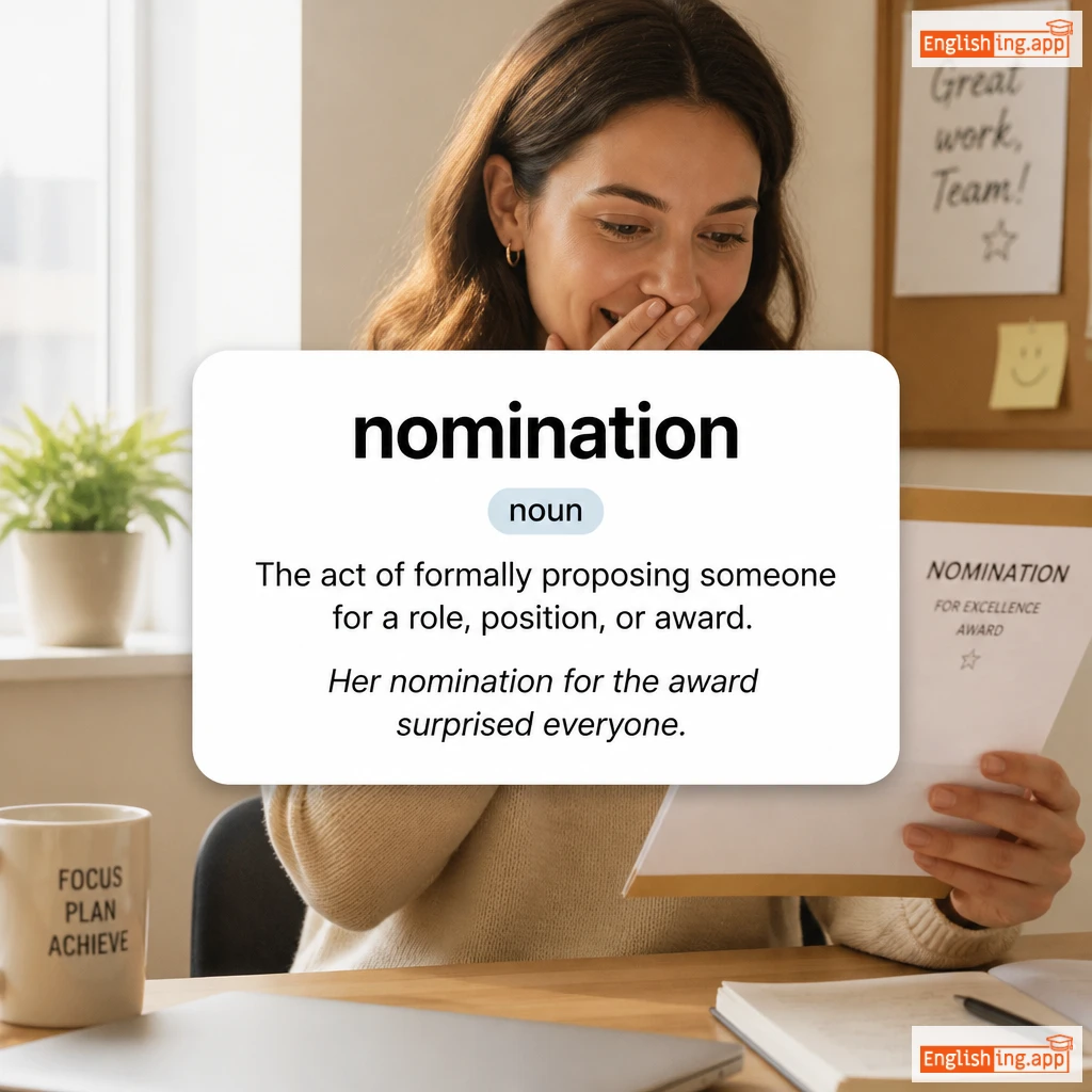 nomination definition card — visual illustration of the meaning