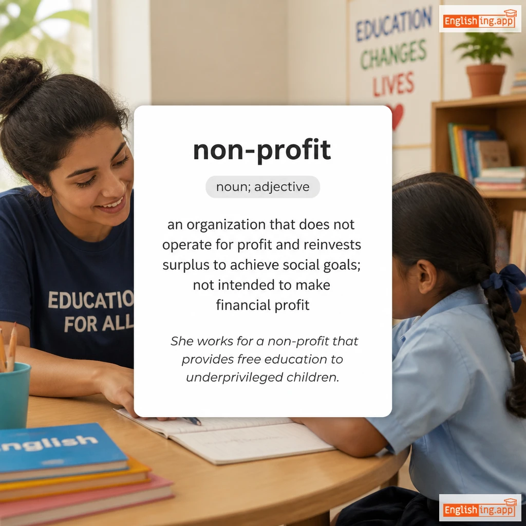 non-profit definition card — visual illustration of the meaning