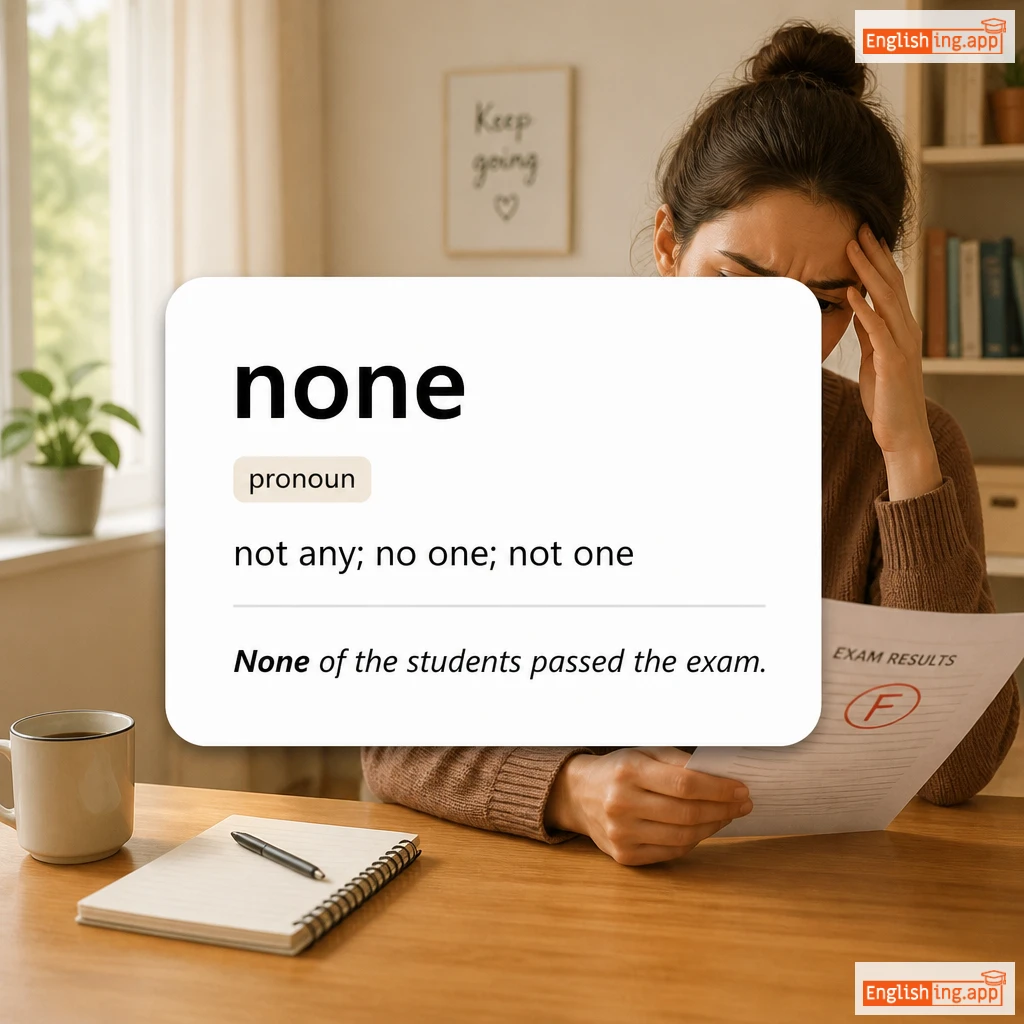 none definition card — visual illustration of the meaning