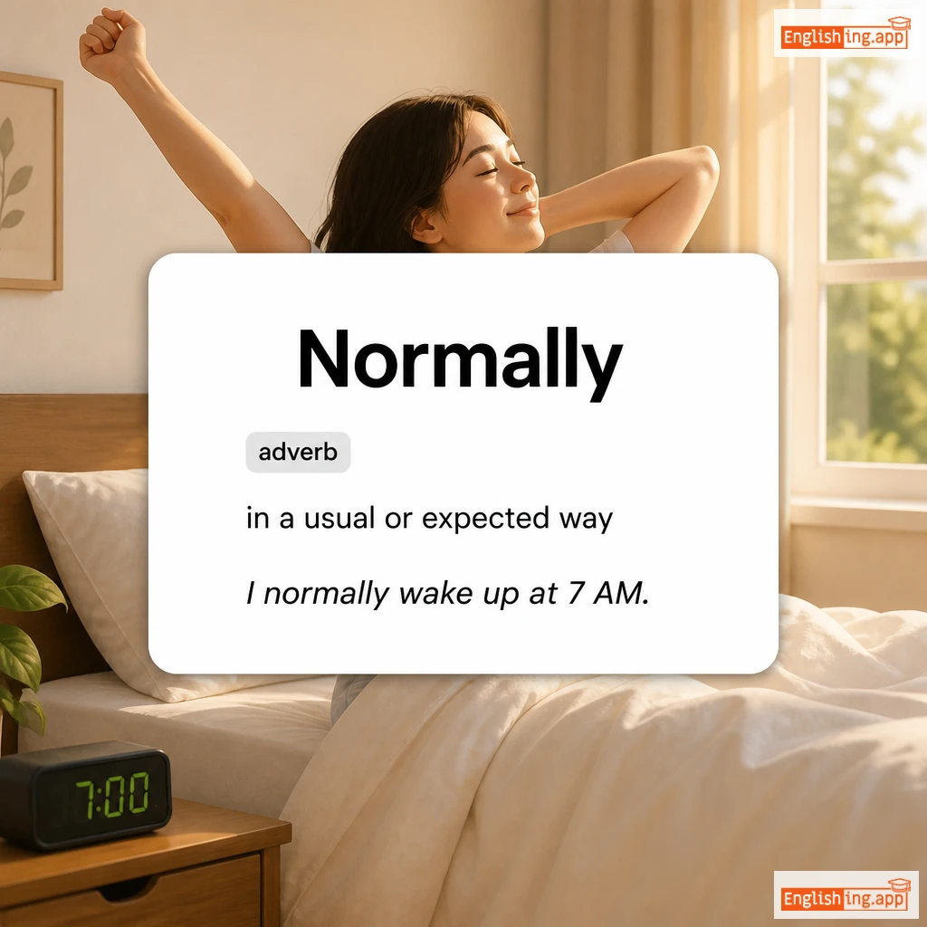 Normally definition card — visual illustration of the meaning