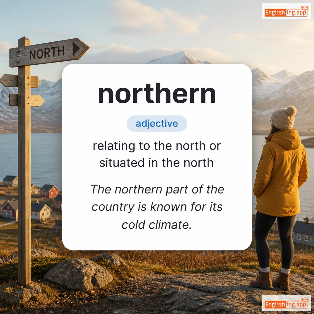 northern definition card — visual illustration of the meaning