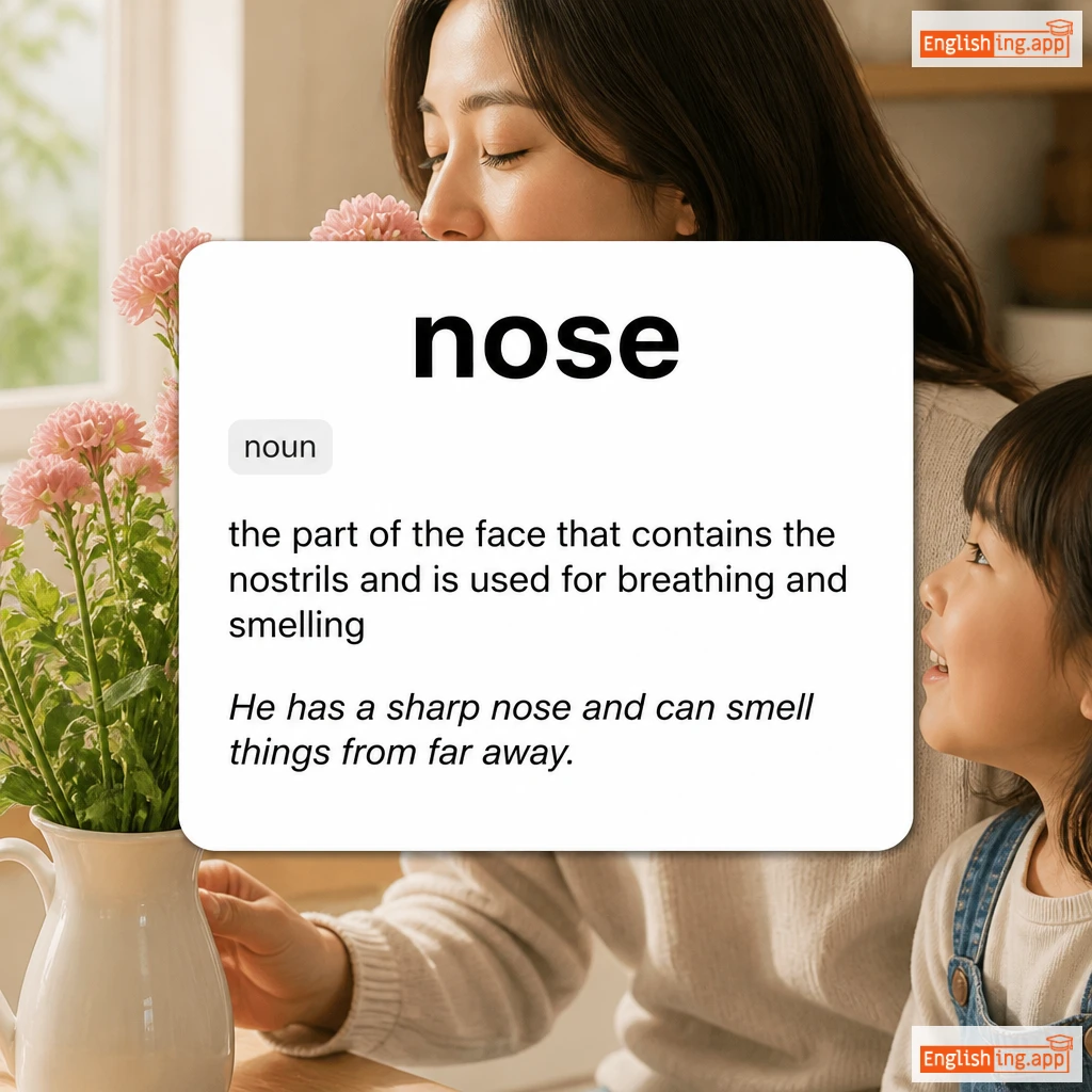 nose definition card — visual illustration of the meaning