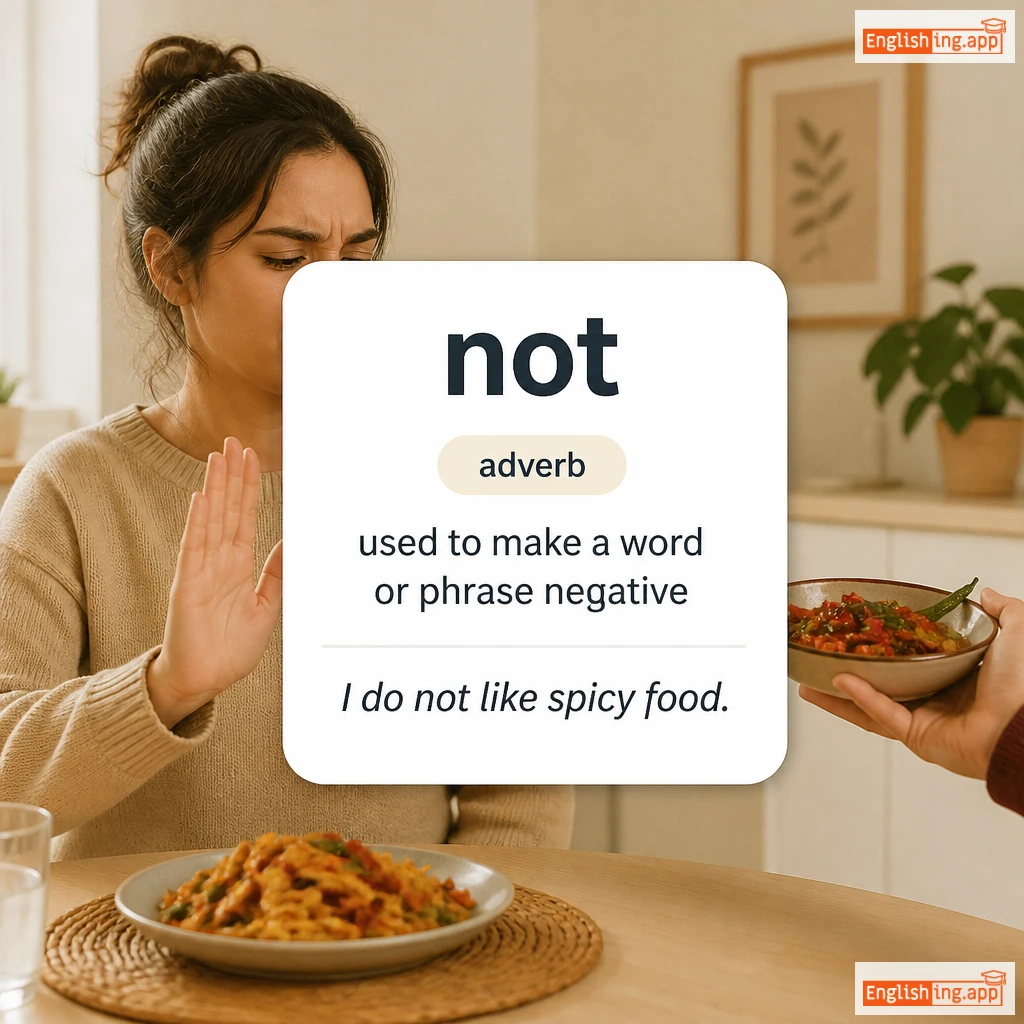 not definition card — visual illustration of the meaning