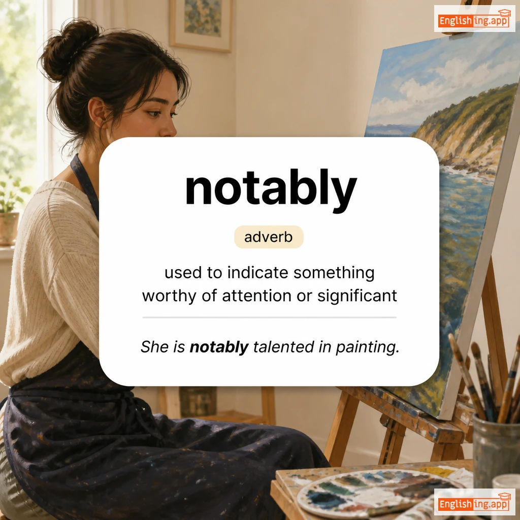notably definition card — visual illustration of the meaning