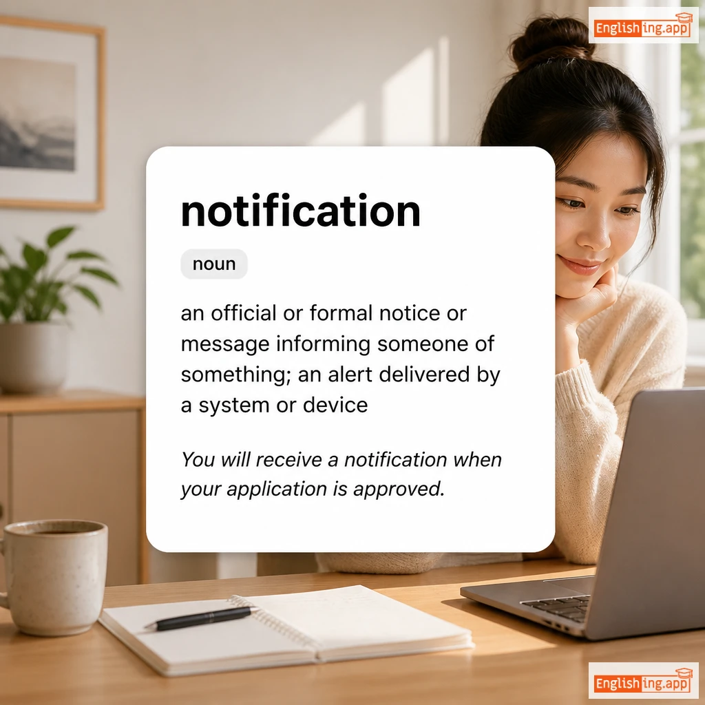notification definition card — visual illustration of the meaning