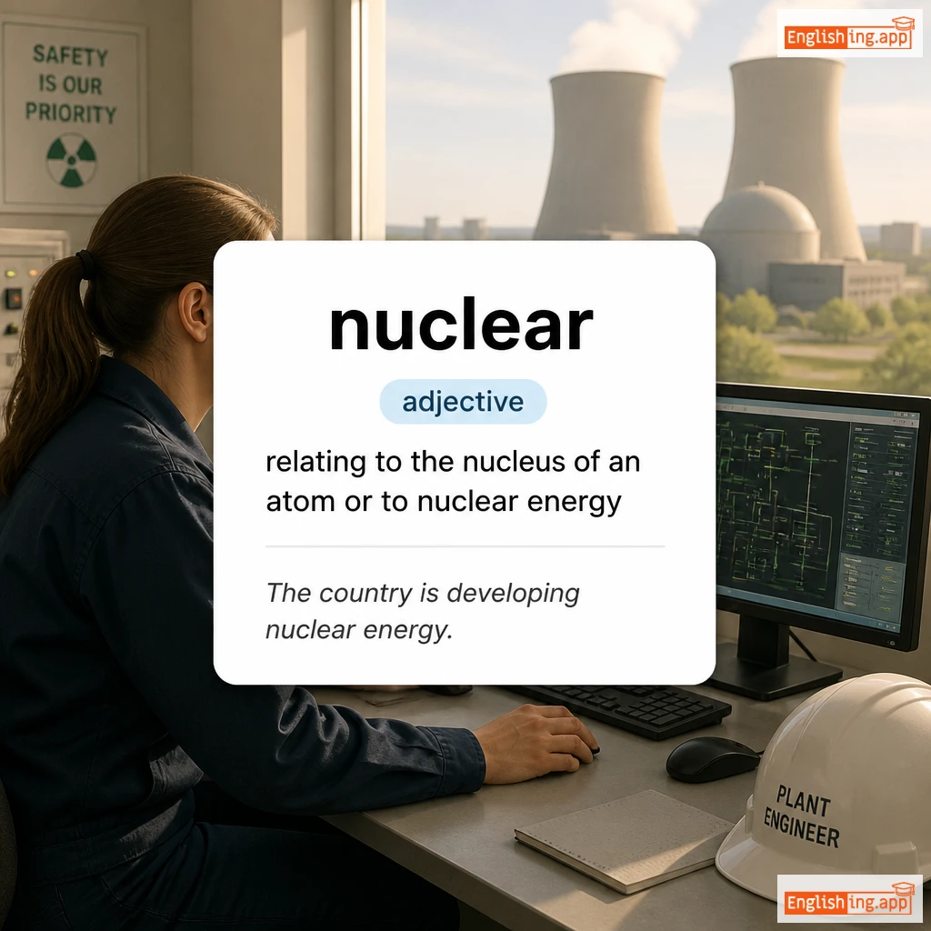nuclear definition card — visual illustration of the meaning
