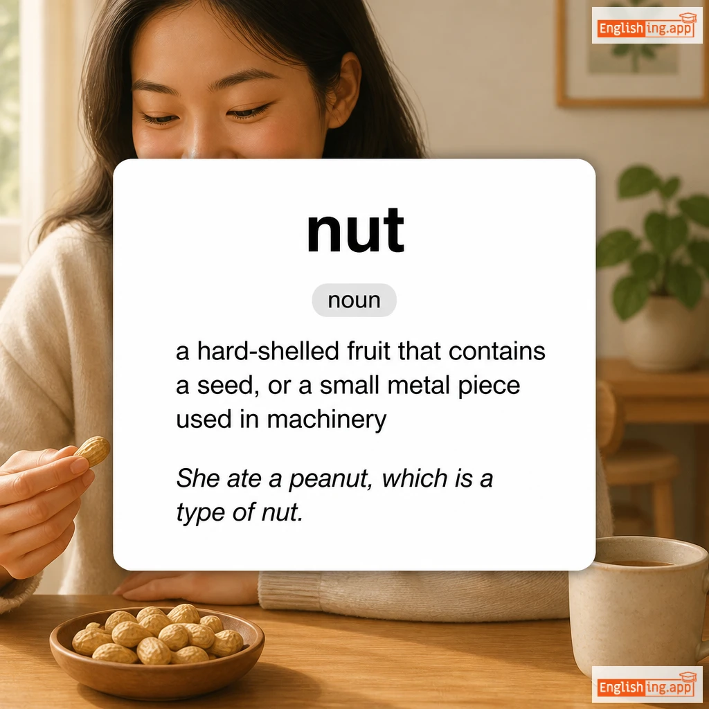nut definition card — visual illustration of the meaning