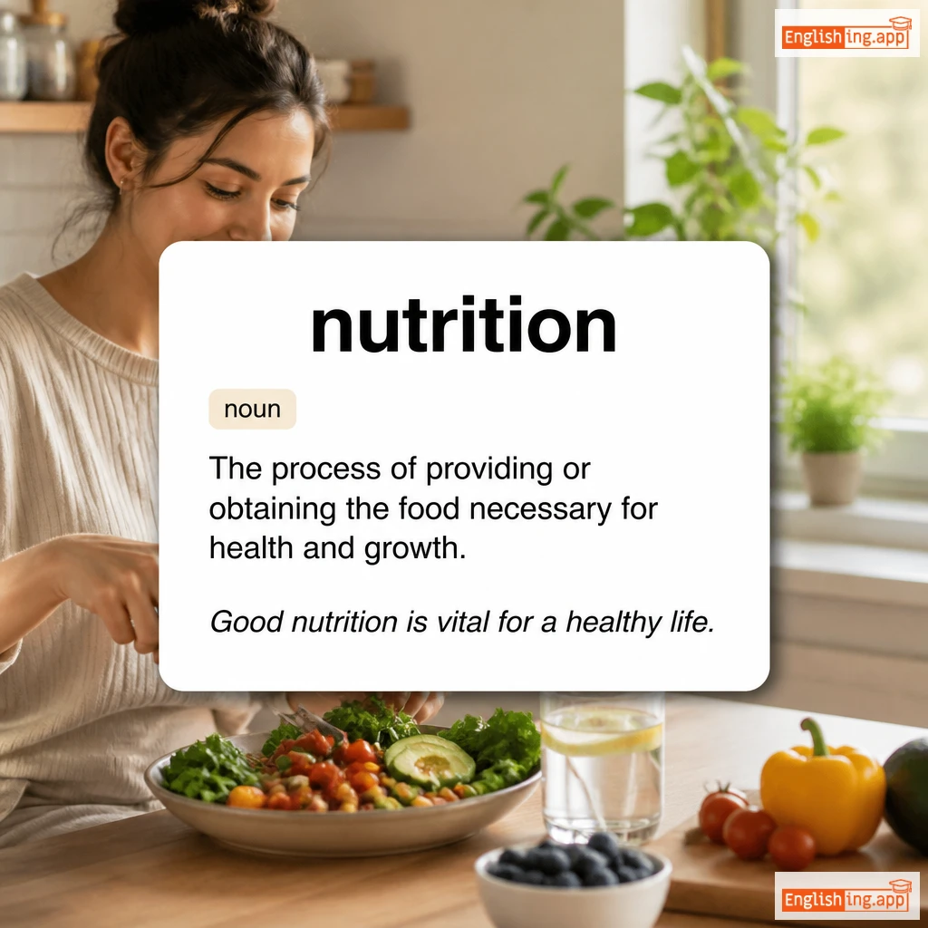 nutrition definition card — visual illustration of the meaning