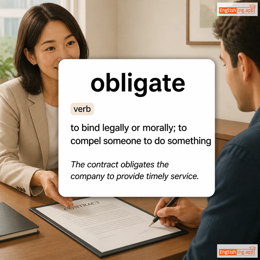 obligate definition card — visual illustration of the meaning