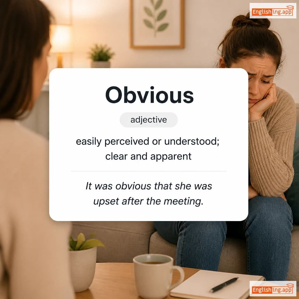 Obvious definition card — visual illustration of the meaning