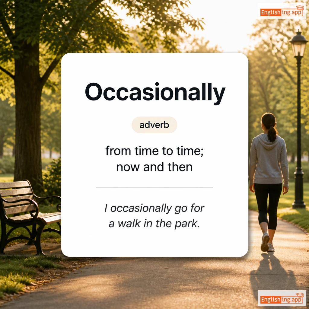 Occasionally definition card — visual illustration of the meaning