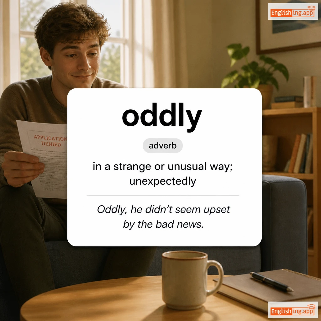oddly definition card — visual illustration of the meaning