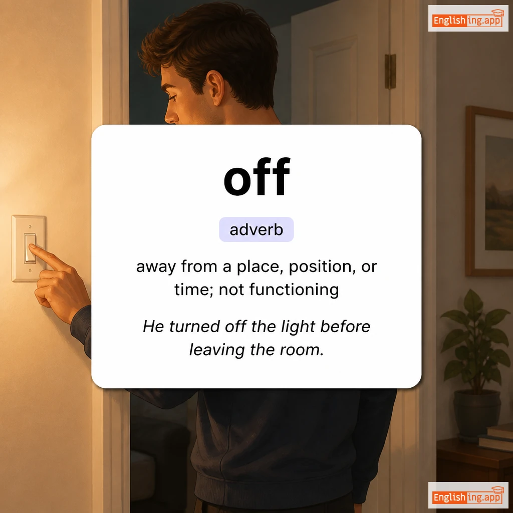 off definition card — visual illustration of the meaning