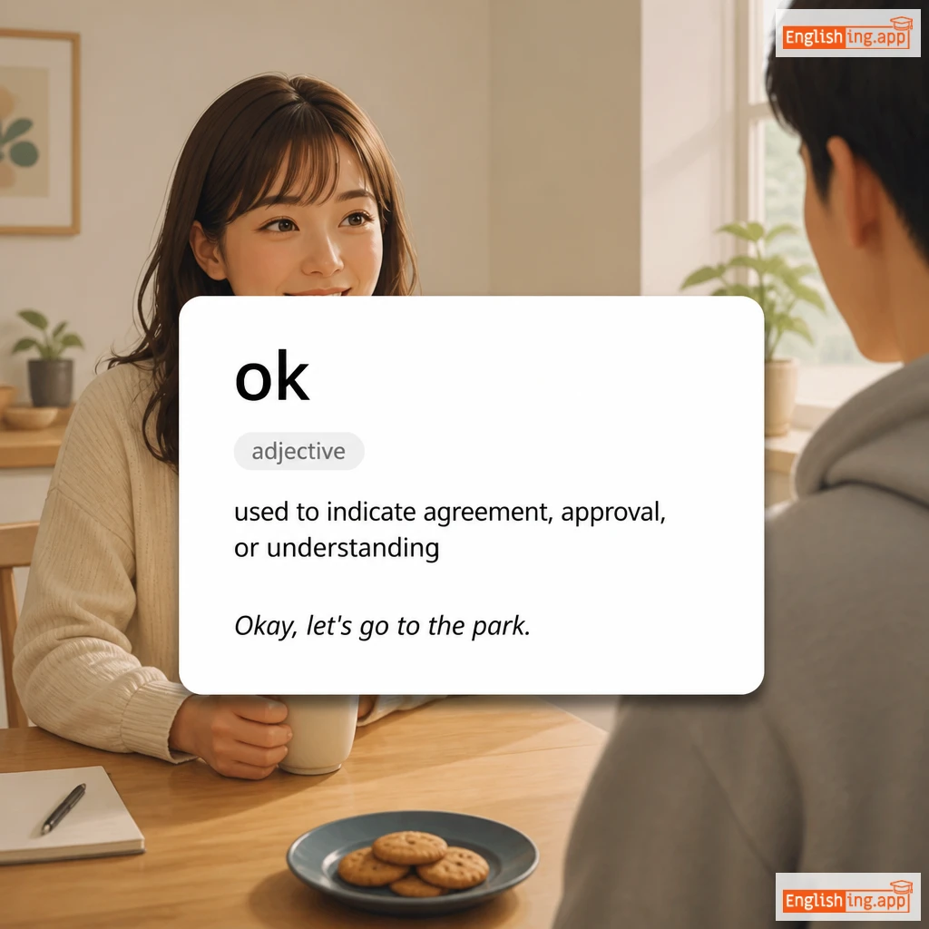 ok definition card — visual illustration of the meaning