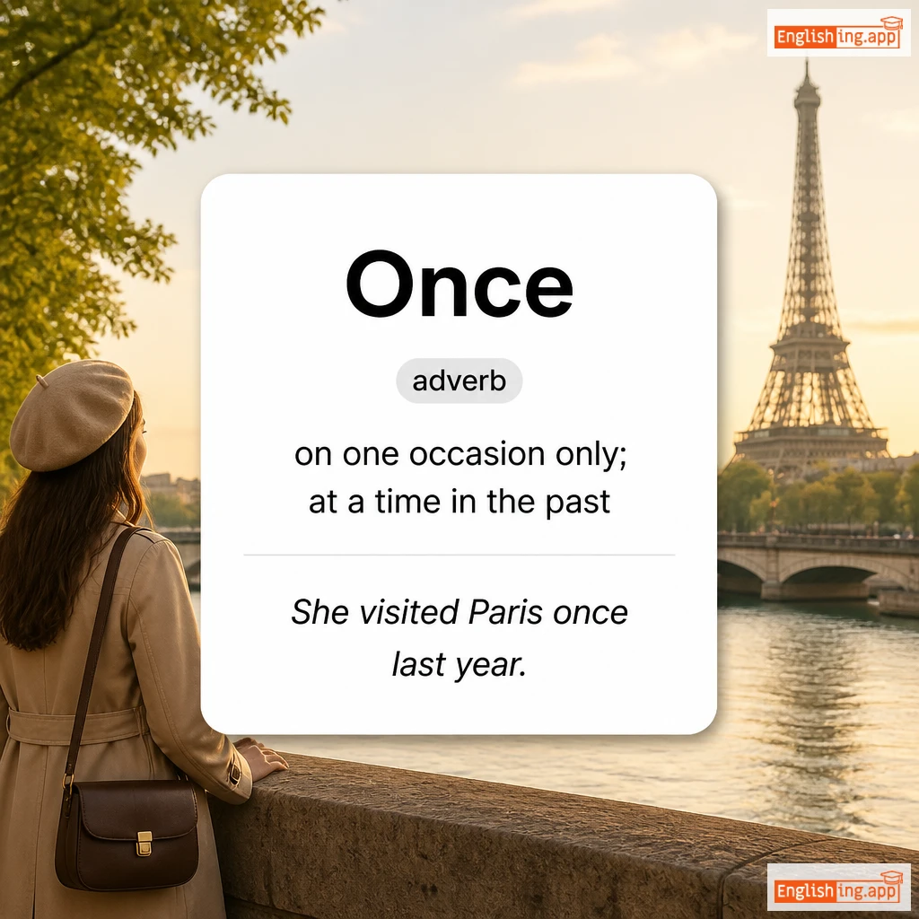 Once definition card — visual illustration of the meaning