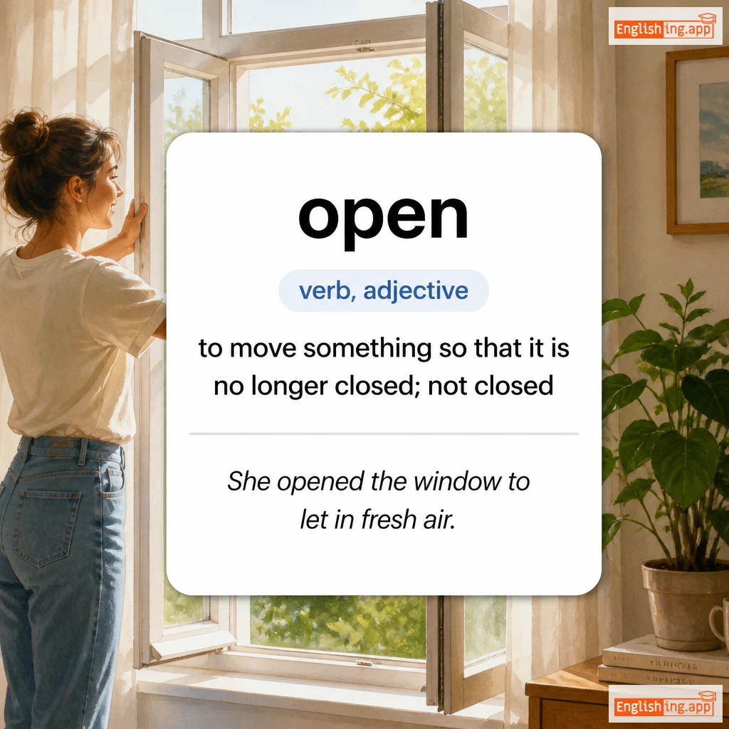 open definition card — visual illustration of the meaning