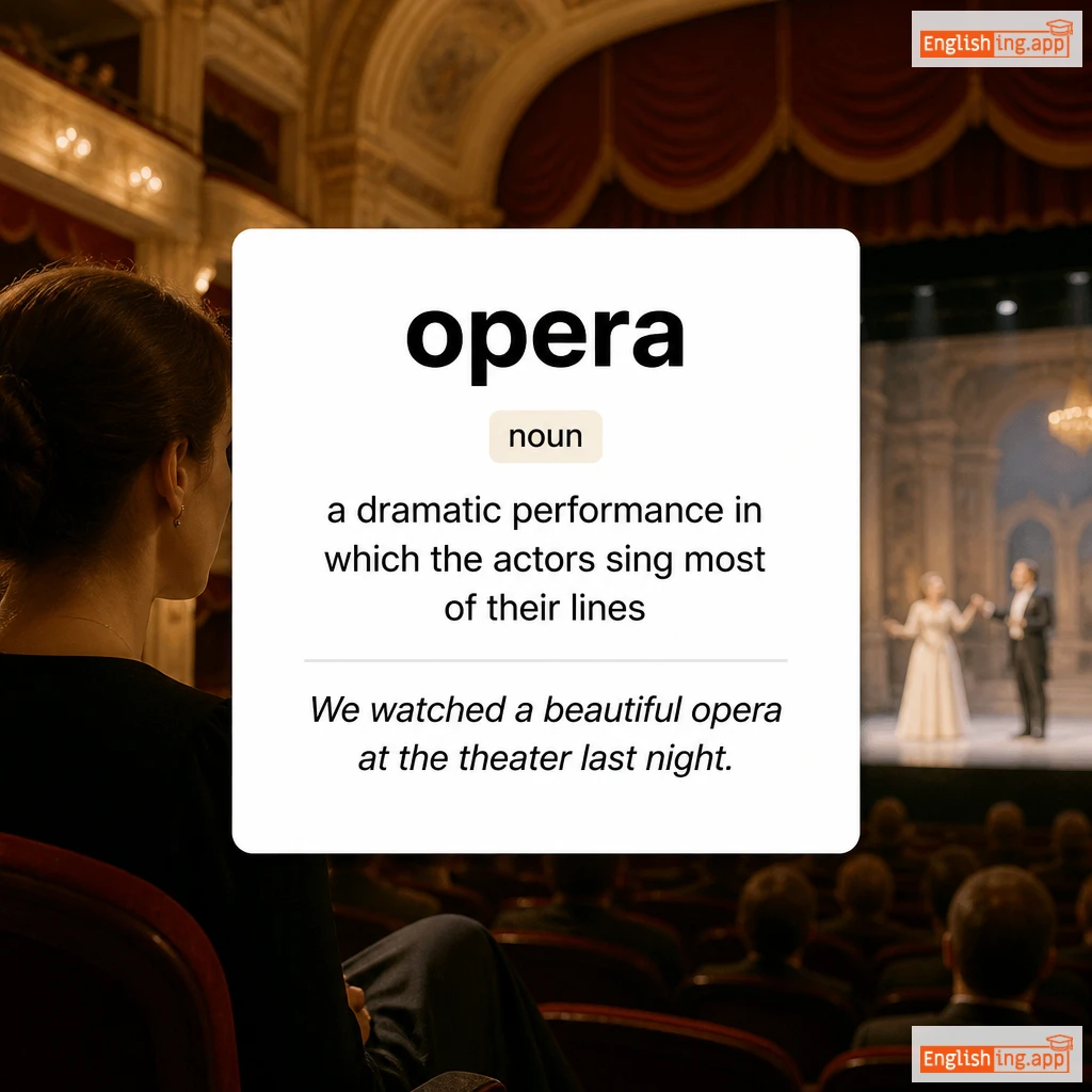 opera definition card — visual illustration of the meaning