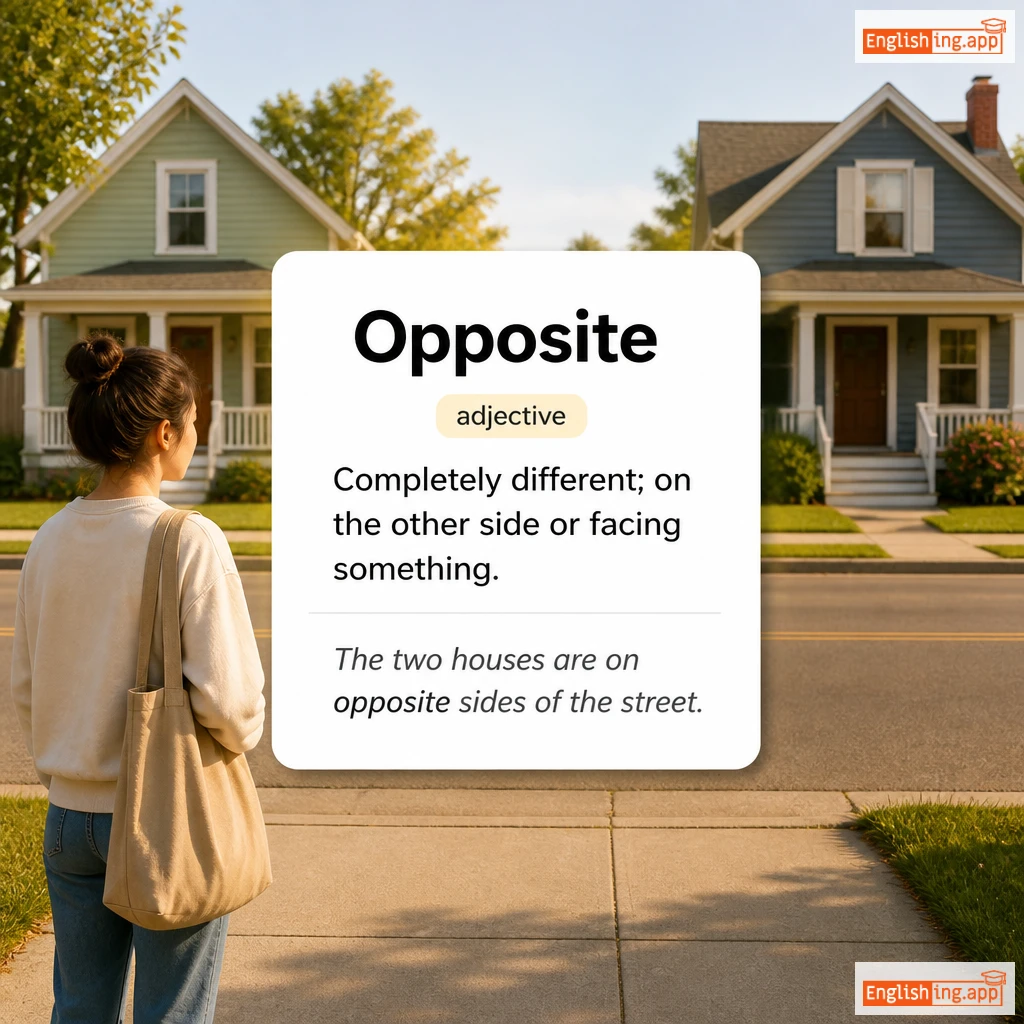 Opposite definition card — visual illustration of the meaning