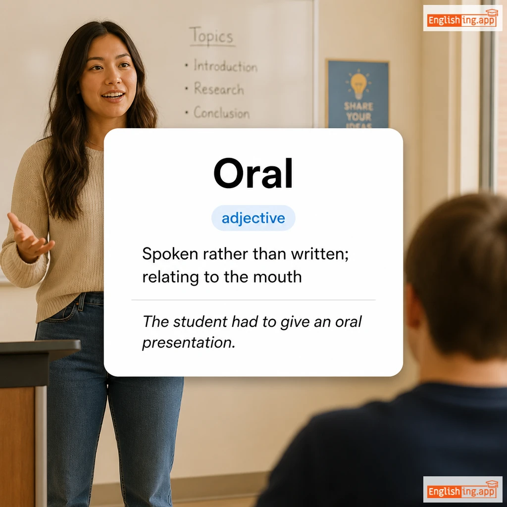 Oral definition card — visual illustration of the meaning