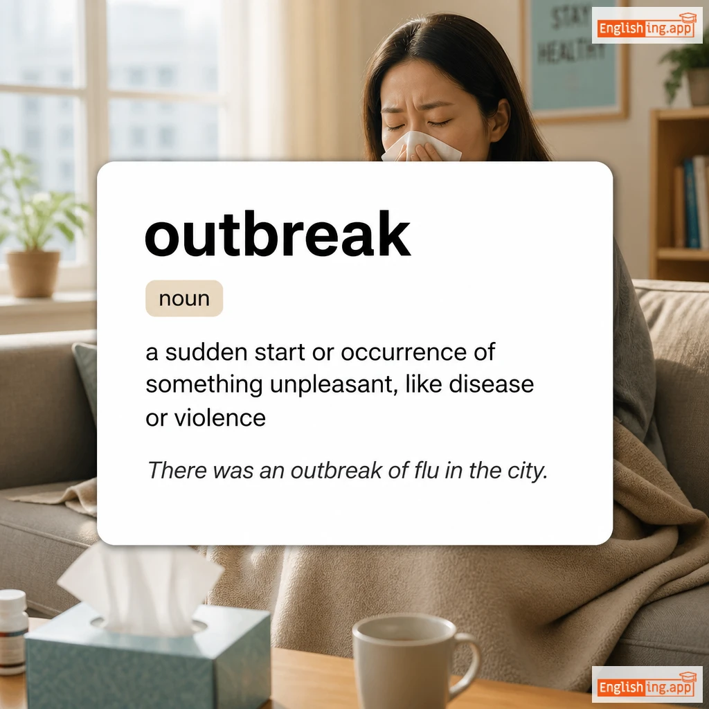 outbreak definition card — visual illustration of the meaning